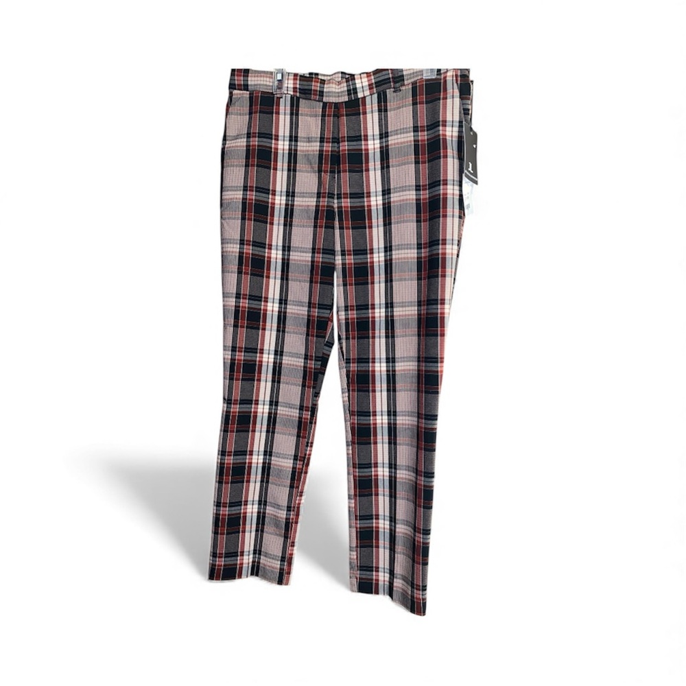 Jules & Leopold Women's Plaid Ankle Pants - Black, Red, White
